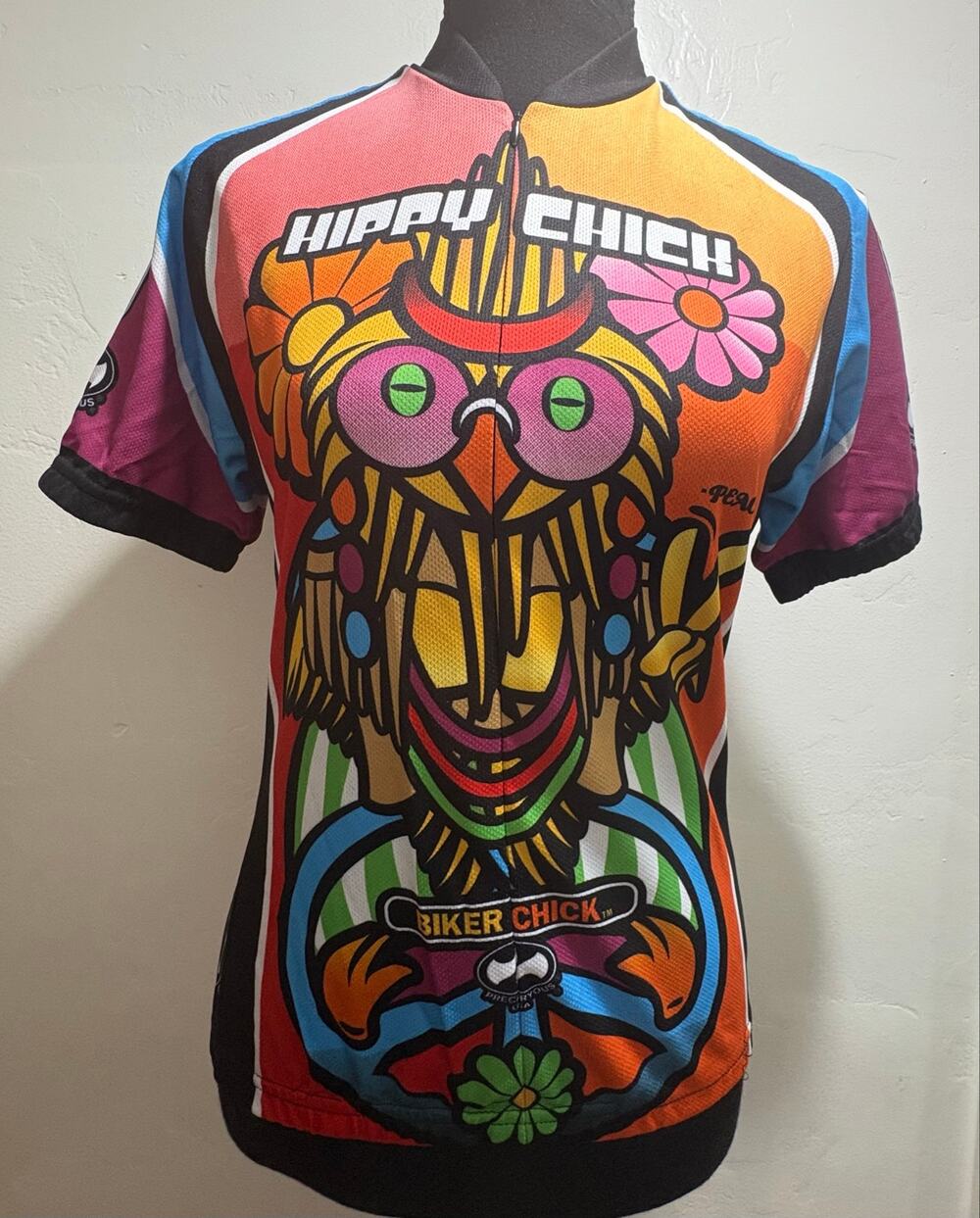World Jerseys "Hippy Chick" cycling jersey size Medium